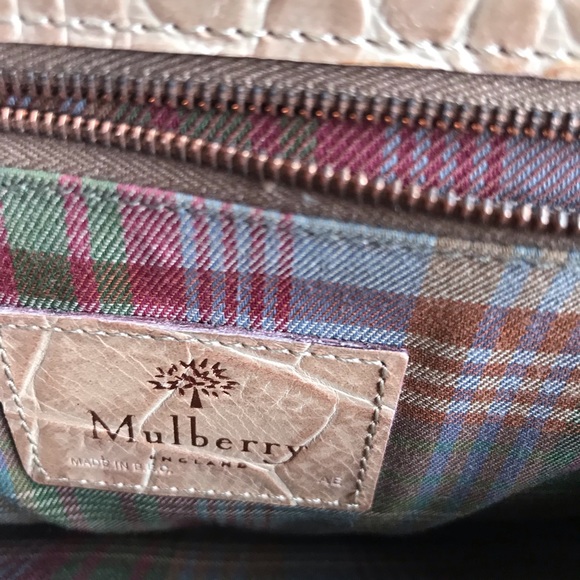 Mulberry Croc Print Tan Leather Shoulder Bag - Picture 6 of 8